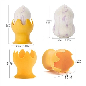 New Wet And Dry Multifunctional Foundation Make Up Puff Marble Makeup Sponge With Holder Egg Shape Cosmetic Shelf