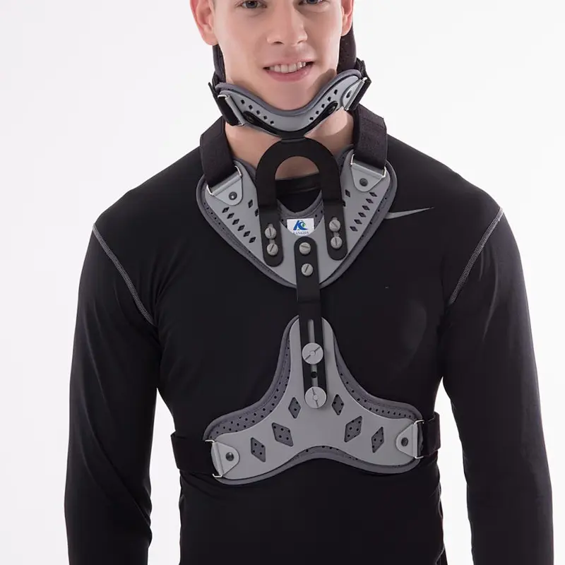 Head and neck support fixed cervical thoracic spine orthosis brace