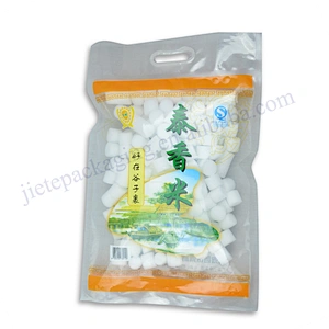 2.5kg rice bag ldpe hdpe plastic poly vacuum rice bag with plastic handle