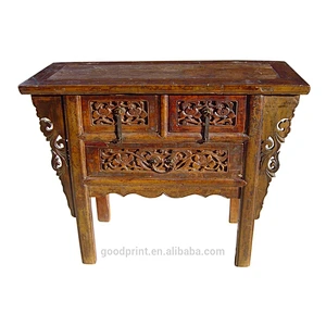 Chinese Vintage Rustic Style Wooden Cabinet Furniture Wall Table