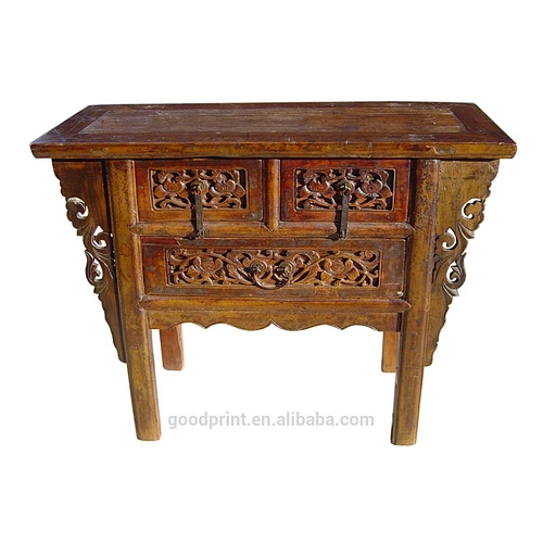 Chinese Vintage Rustic Style Wooden Cabinet Furniture Wall Table