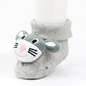 Oem Custom newborn cotton ankle socks non slip infant rubber sole toddler Socks baby cute kids