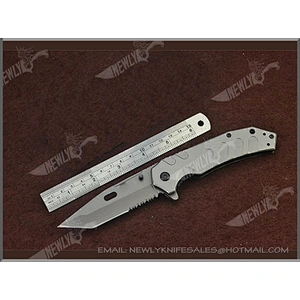 Grey Titanium Blade Tactical Military Pocket Knife