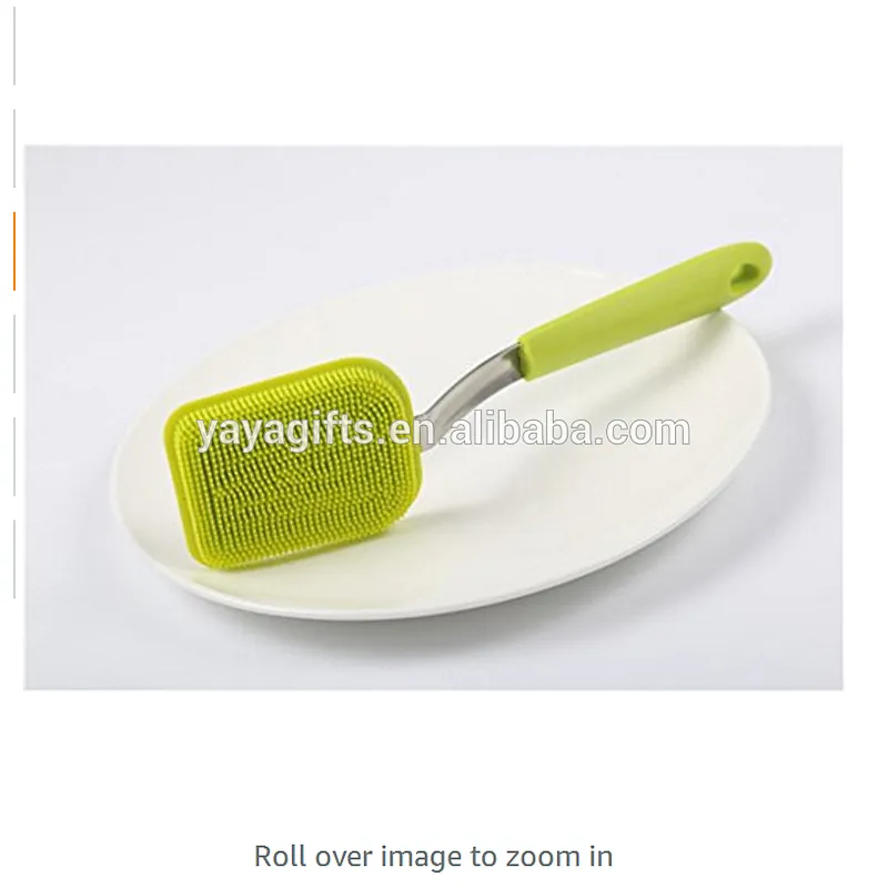 Multipurpose Antibacterial silicone scrubber with handle for Dishwashing