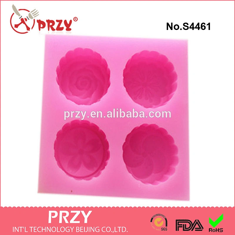Four-hole flower silicone mold, silicone mold soap, food-grade soap mold