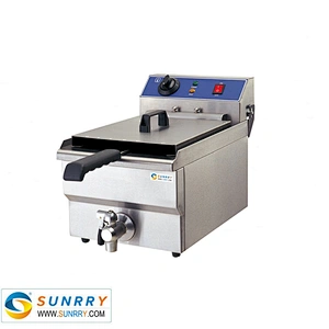 Commercial counter top deep frier 1 tank 1 basket 10L with valve and fryer baskets (SY-TF110V SUNRRY)