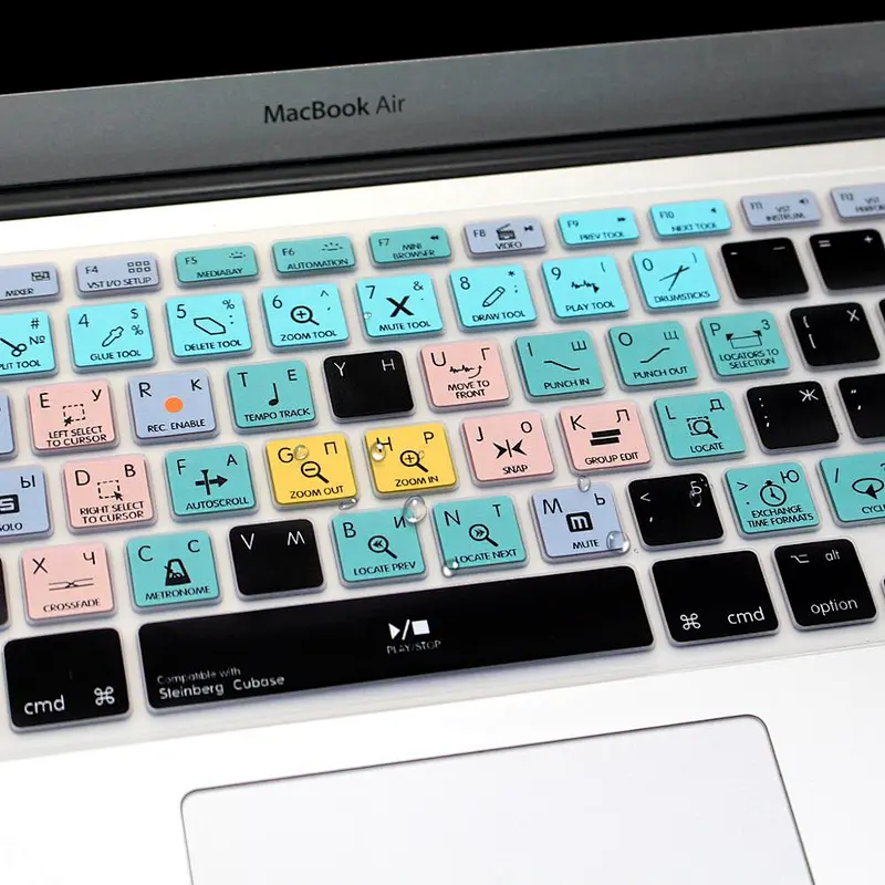 Steinberg Cubase  Russian Languages Keyboard Protective Film For Macbook Hotkeys Keyboard Covers