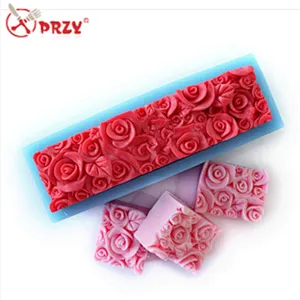 Valentine's Day Rose toast Soap moulds silicone Rectangle Loaf Silicone rose soap Molds