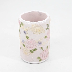 INS Style Rose Flowers Surround Pen Brush Pot Silicone Molds for Plaster Concrete
