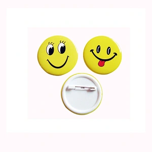 Smiley face badges souvenir 55mm round plastic badge