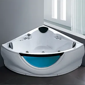 150cm by 150cm triangle portable fiberglass 3 person bathtub for adult