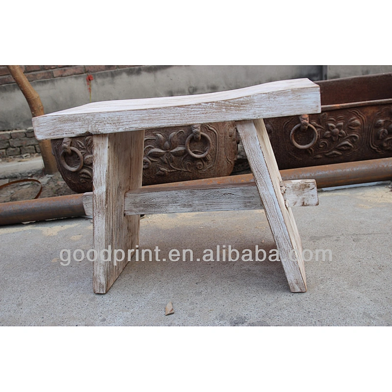 Antique Handmade Painted Shabby Primitive Sturdy Solid Wood Step Stool