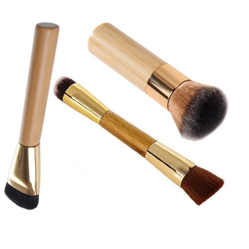 1pc new personalised bamboo makeup brush foundation powder blending cosmetic tool