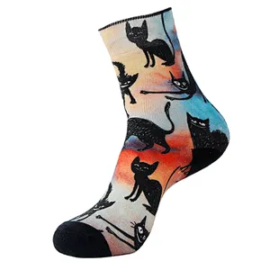 fashion 3D logo custom bamboo print sport socks