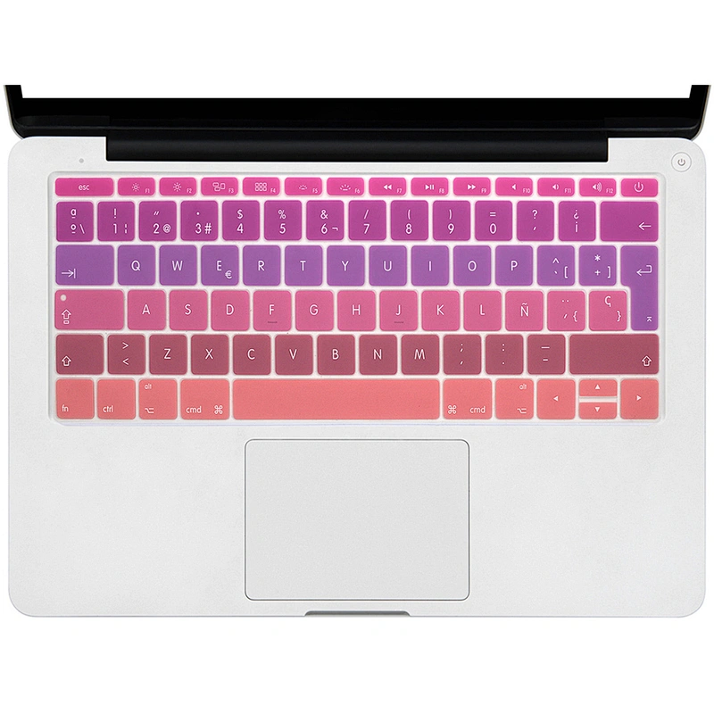 Spanish Custom Silicone Rainbow Keyboard Protector custom silicone keyboard cover For Macbook Retina 12 Keyboard Skin