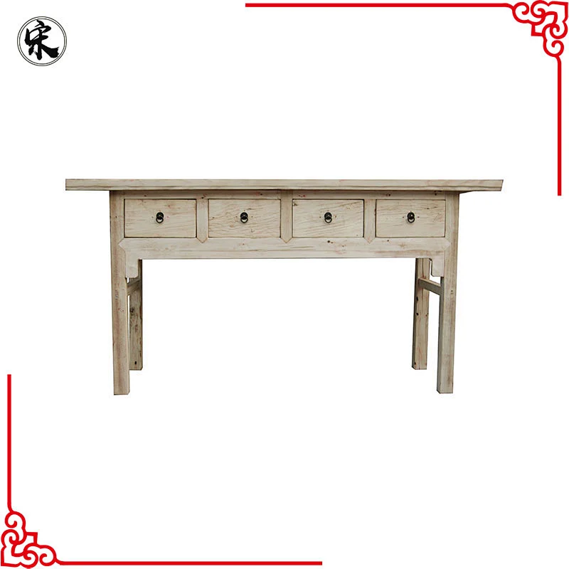 chinese antique reclaimed solid wood kitchen table, pine furniture for stores use