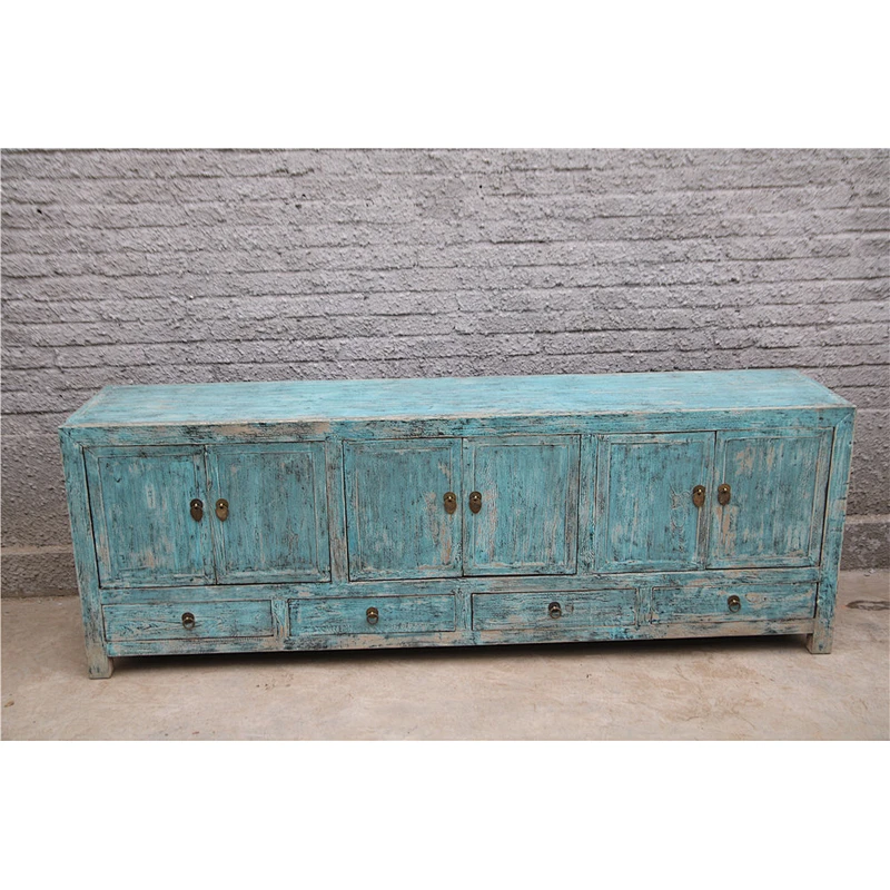 Chinese Antique TV stand& TV sideboard teal finsihes