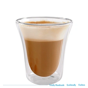 Guangzhou manufactory best selling products flashlight shape double wall tea glass beer cup for bar