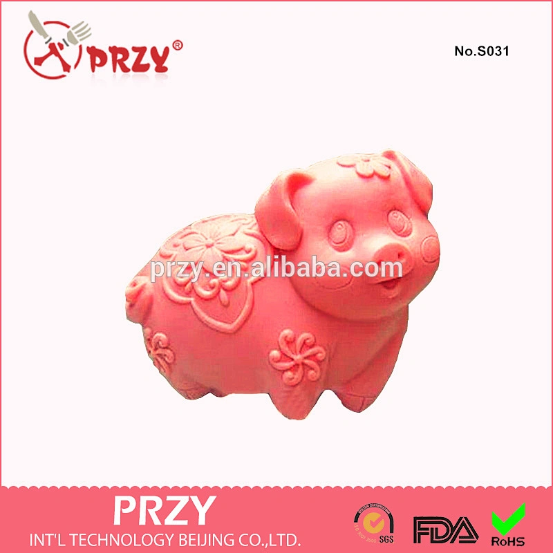 S031 PRZY handmade silicone animal pig pattern soap mold