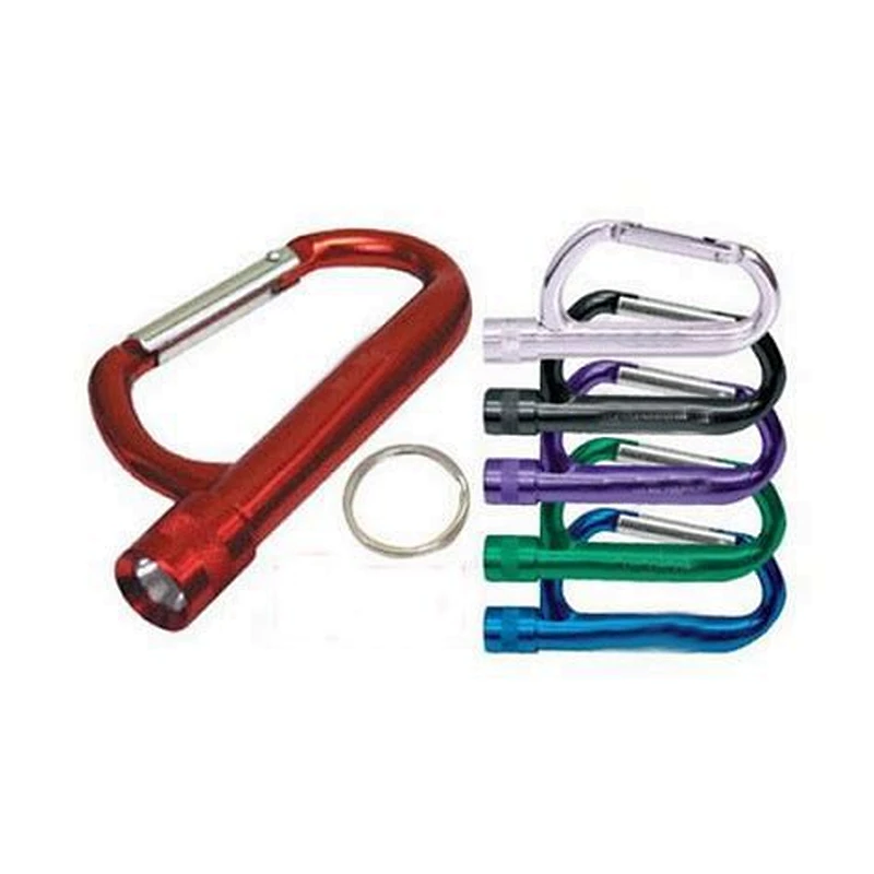 New design High Strength Alloy Metal Carabiner Flashlight with Split Ring