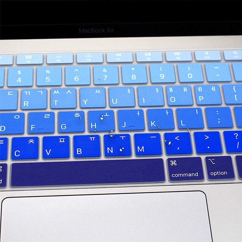 US Keyboard korean Waterproof Rainbow Silicone Laptop Keyboard Cover keyboard protector For MacBook Air 13