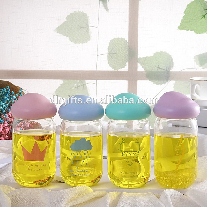 2018 New Product Korea Mushroom Shape Mini Glass Water Drinking Bottle