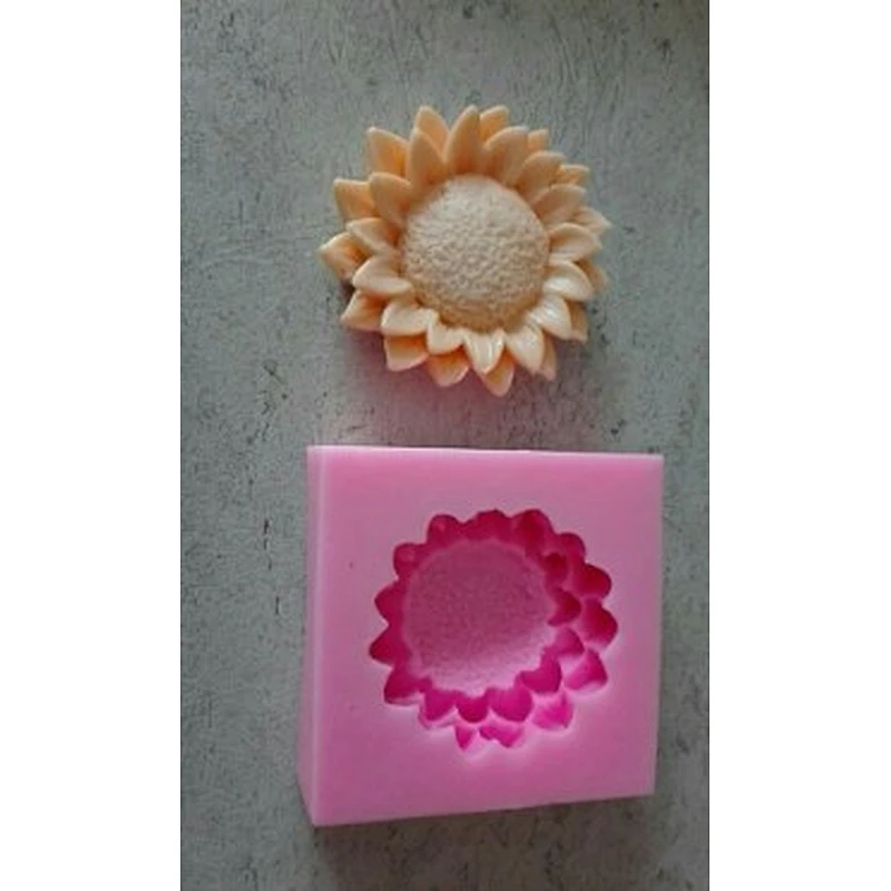 2018 new arrivals gel die 3D Aroma Stone Sunflower Flower Silicone molds for Soap