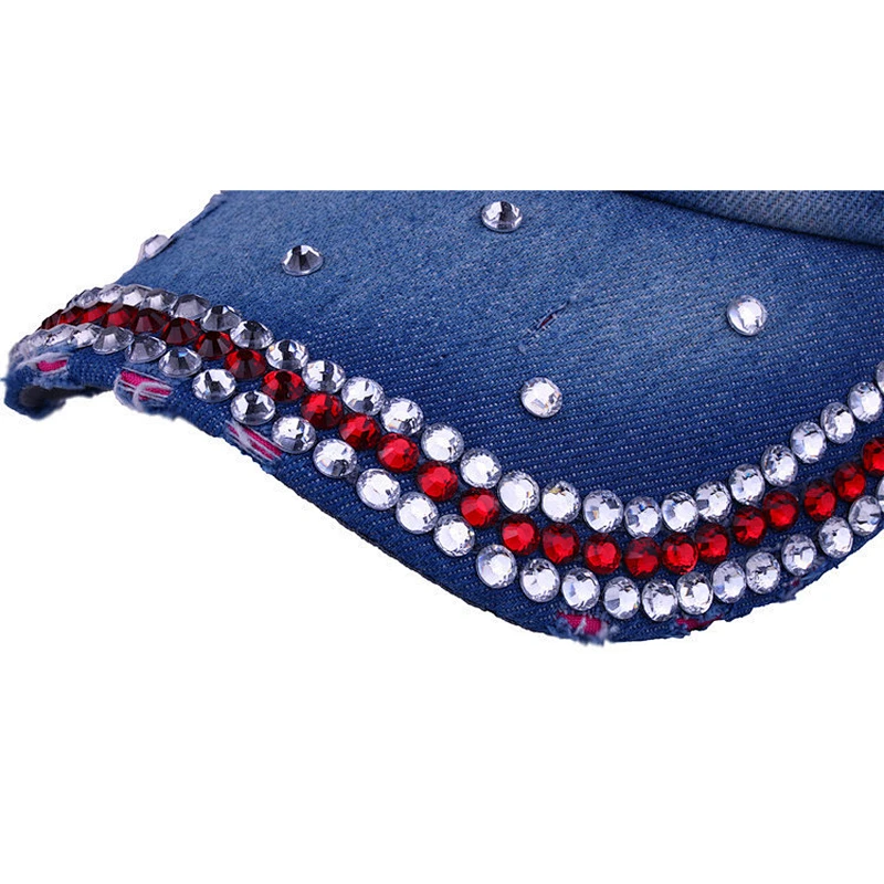 Cowboy Denim Dad Hats Custom Rhinestone Baseball Caps