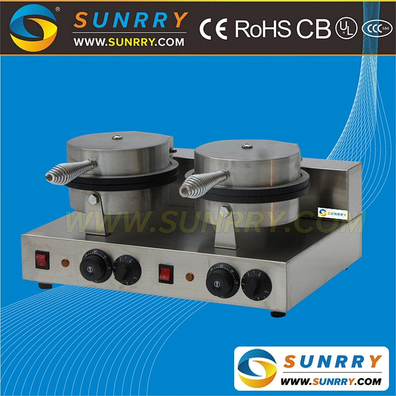 High Output Commercial Double Head Gas Waffle Cone Making Machine Gas (SUNRRY SY-KB25B)