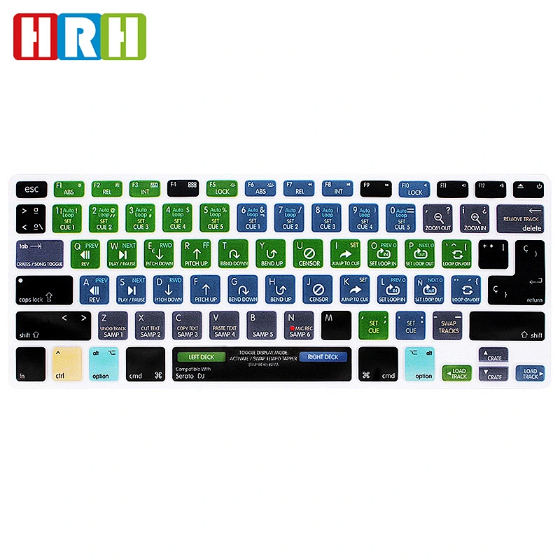 Unique Gift Ideas Durable Serato DJ shortcuts keyboard skin ODM Functional Silicone Keypad Covers For Mac computer and laptop