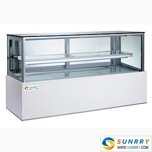 High quality commercial glass display cake showcase safety glasses with heater