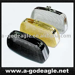 Metal mesh hard clutch evening bag G2736