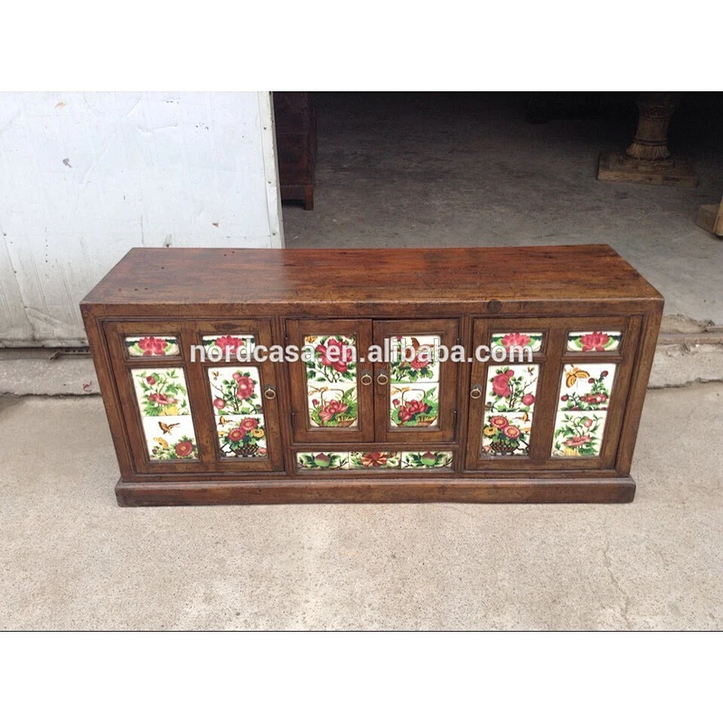 Chinese antique furniture/tile cabinet/reclaimed solid wood TV cabinet