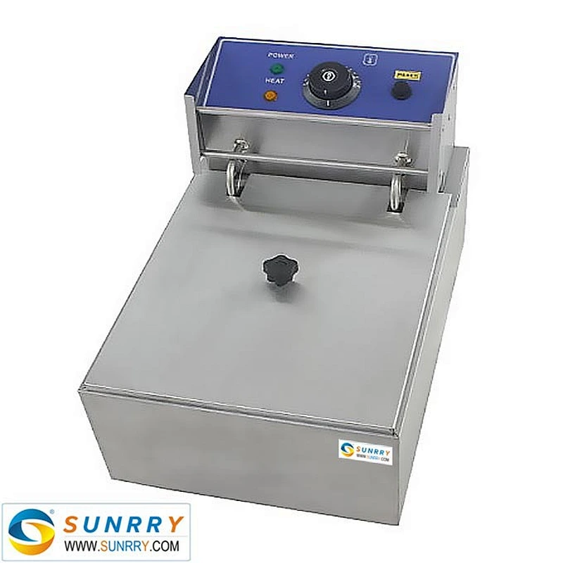 Counter Top 1 Tank and 1 Basket Commercial Stainless Steel Electric Potato Chips Fryer with Timer