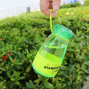 2018 Sport Style Plastic Diamond PP Mug with Plastic Lid +Silica Handle for Home and Outside