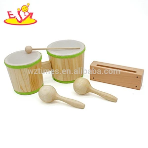 New hottest music toys wooden baby drum set for education W07A075
