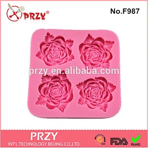 Rose shaped cake decorating silicone fondant mold