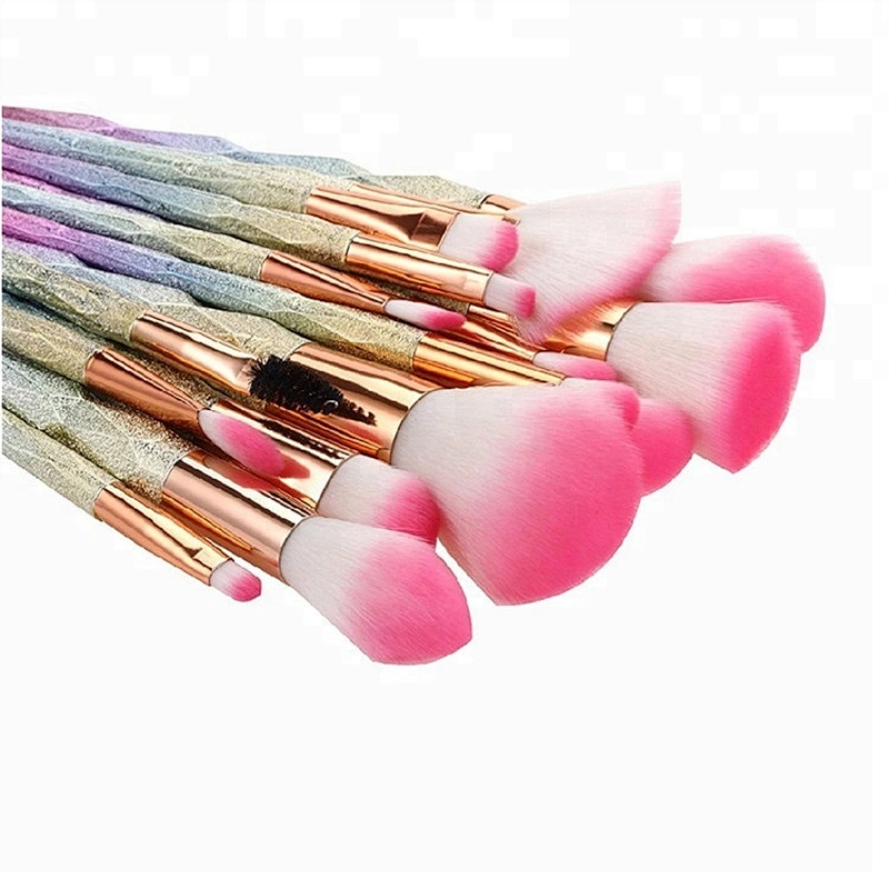 Customized High Quality Your Own Brand Diamond Rainbow Eye 16pcs Private Label Makeup Brush Set Professional