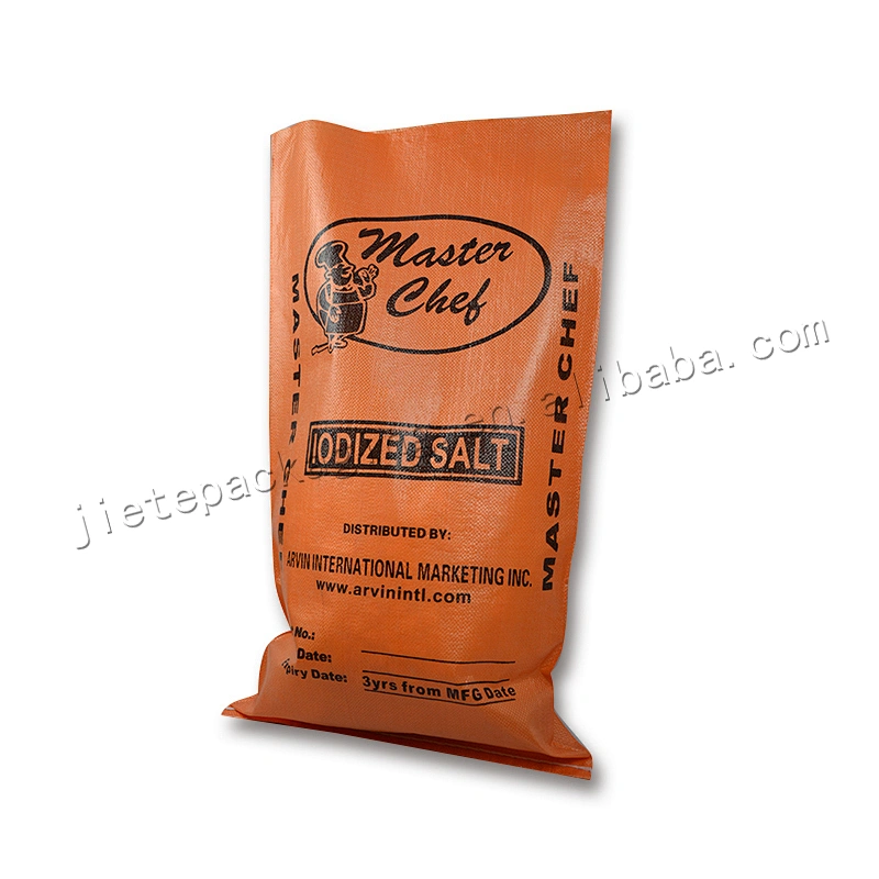 Design printing cheap pp woven iodized salt packing bag