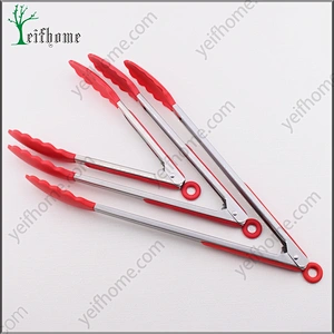 3 pcs Food Grade Heat Resistance Silicone Stainless Steel Food Tong Set