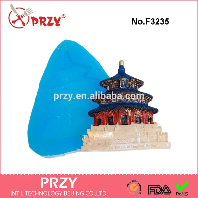 F3235 Forbidden City mold for fondant,silicone Forbidden City mold,silicone famous building mold