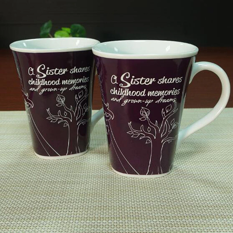 Heat Sensitive Color Changing Ceramic Cup Hot Sale Magic Coffee Mug with Handle Free Design Customized Porcelain Cup
