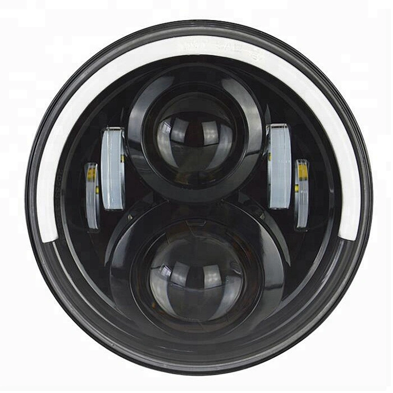 High power 7Inch 60W Round led DRL Halo Jeep Wrangler Headlights