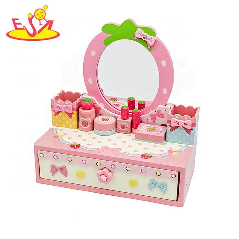 2018 New hottest dresser toy wooden kids makeup set for pretend play W10D214