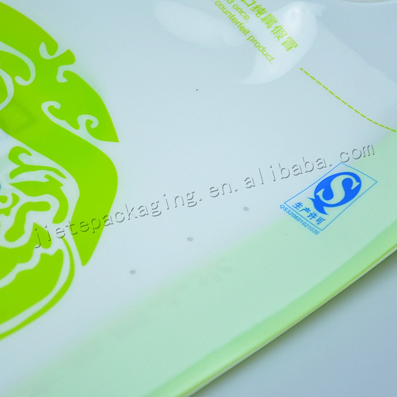 Customized plastic pe rice vacuum bag with plastic handle