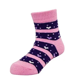 Cotton Jacquard Pink Purple Navy Lovely Children Baby Girl Non Anti Slip PVC Rubber Home Socks