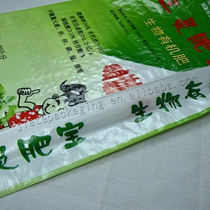 Customized green transparent plastic bopp laminated pp woven fertilizer bag 40kg for farm