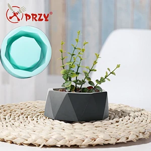 Geometry flower pot silica gel Cement decorations home concrete vase pots silicone molds