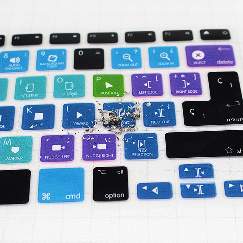 Ali baba in Spanish Express China Factory Final Cut Pro X Shortcut silicone key cover Keypad  For mac book pro laptop computer