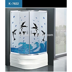 12 Years Gold Supplier Painted Tempered Glass Enclosed Shower Room With Acrylic Tray